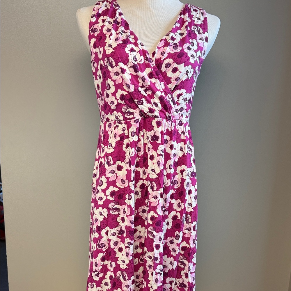 Garnet Hill Floral Sleeveless Midi Dress Women’s M